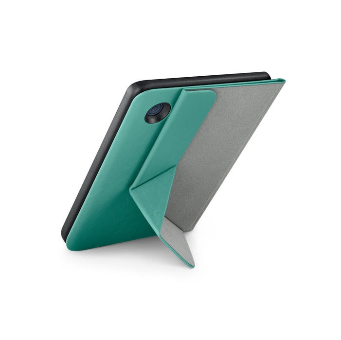 Sea Glass Green Kobo Clara 2E SleepCover, origami fold back view.